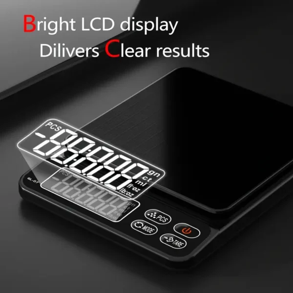 precise escort digital kitchen scale with lcd display - gl-01 - Image 4