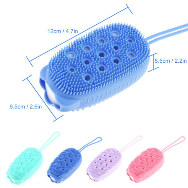 silicone soap bath massage / bath body brush high quality silicon bath brush (random color) - Image 6