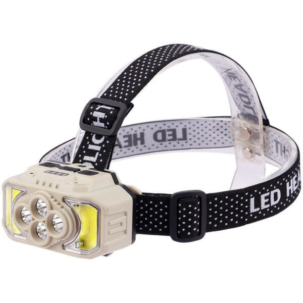 usb rechargeable led miner's headband flashlight lighted with sensor camping work light hx-815s / g75-040b5 - Image 14