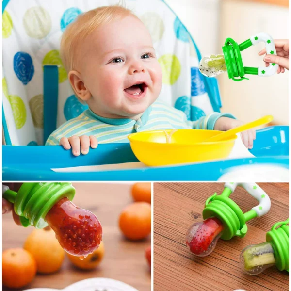 baby solid baby fruit pacifier nepel fresh fruit feeder infant teething toy nibbler teether pacifier safe silicone pacifier (random color)