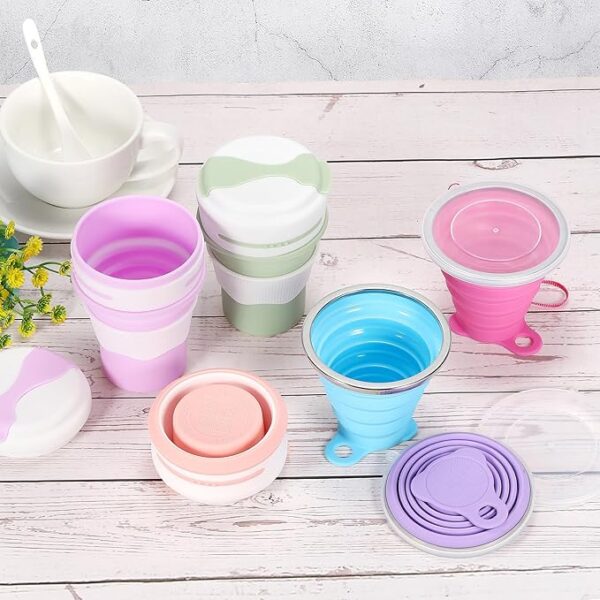 cute telescopic collapsible silicone foldable cup / water bottle (random color) - Image 7