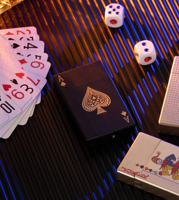 jet torch playing card lighter, green flame ace card lighter windproof refillable lighter playing cards cool design (metal body) - Image 6