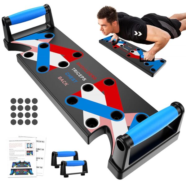 9in1 foldable push up board multi functional body building fitness 9 in 1 push up rack board system comprehensive fitness exercise workout pushup stands - Image 3