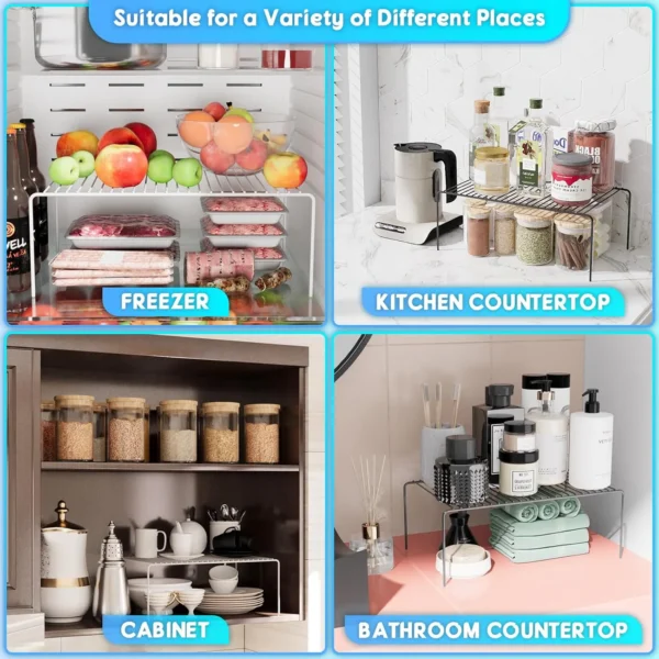 heavy quality  kitchen accessories & spices storage rack inside cabinet / bathroom organizer (black)