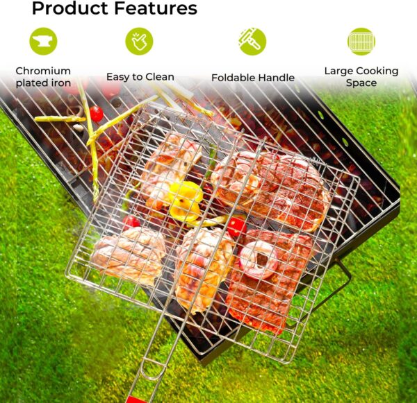 bbq stainless steel hand grill (small size). - Image 3