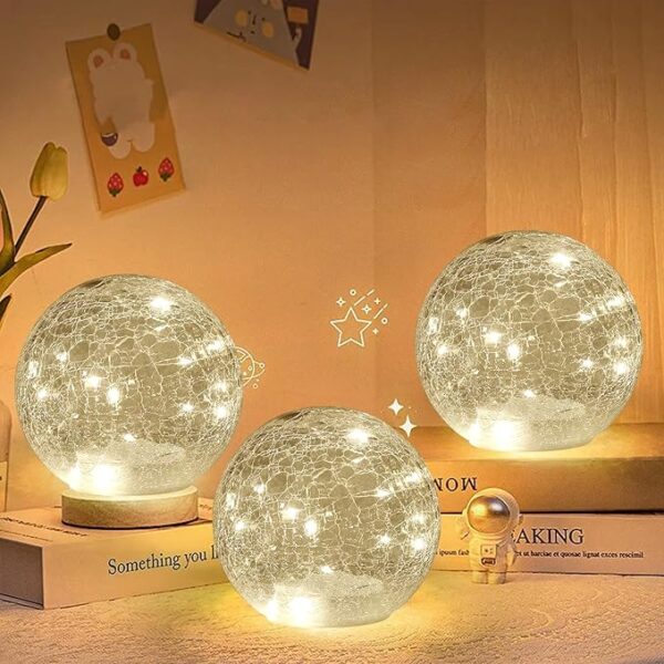 globe ball led lamp battery operated, lighted glass orb for festival christmas decoration, gold mercury glass ball light
