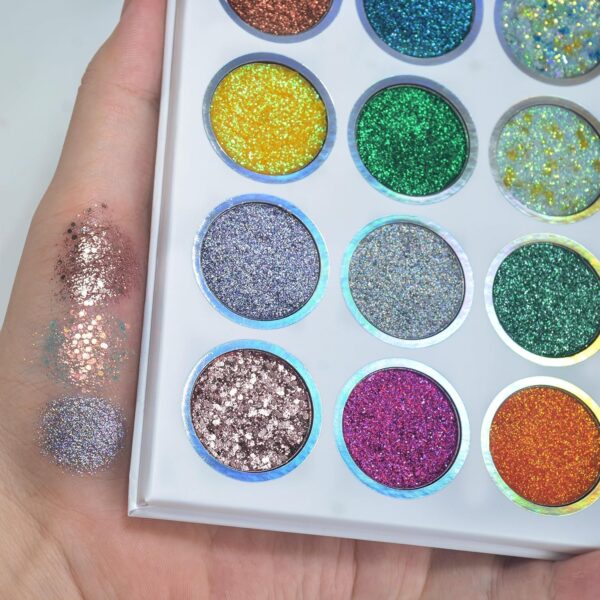glitter butter sparkle eyeshadow palette 9 in 1 kit for eye makeup shimmer highlighter metallic eye shadow, rainbow eyeshadow pallets - Image 8