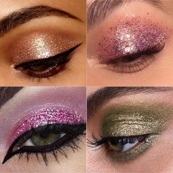 glitter butter sparkle eyeshadow palette 9 in 1 kit for eye makeup shimmer highlighter metallic eye shadow, rainbow eyeshadow pallets - Image 5