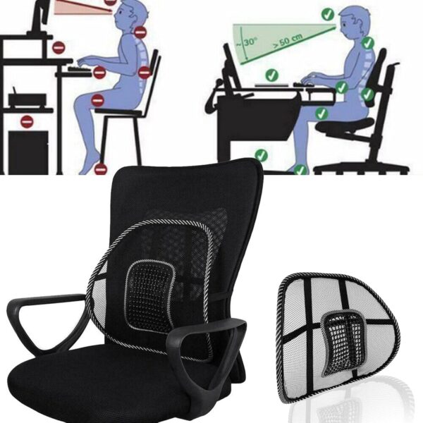 1 piece lumbar back support, mesh cushion backrest for office home car seat portable breathable work chair rest massage beads for lower body pain relief - Image 11