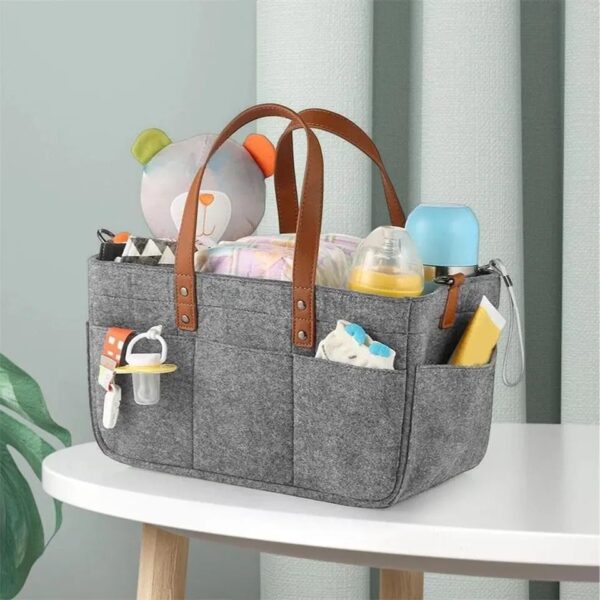 foldable travel felt storage bag baby diaper caddy organizer (random color)