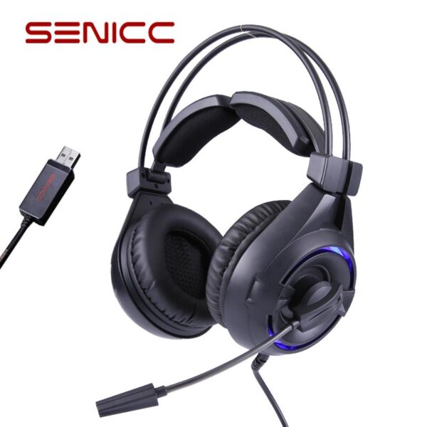 senicc a6 headset usb high quality sound video game headset advance noise canceling technology - Image 10