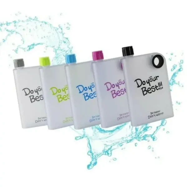 ultra slim notebook style water bottle - 1 pc (random color)