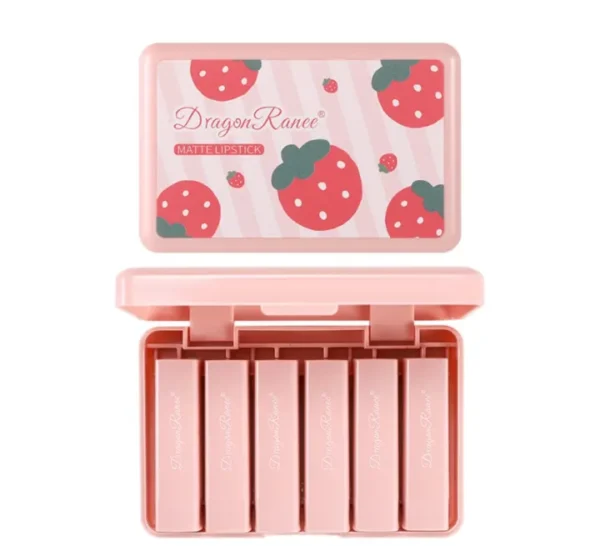dragon ranee 6 pieces velvet matte pink lipstick set | long lasting makeup waterproof lip gloss for girls & womens - Image 6