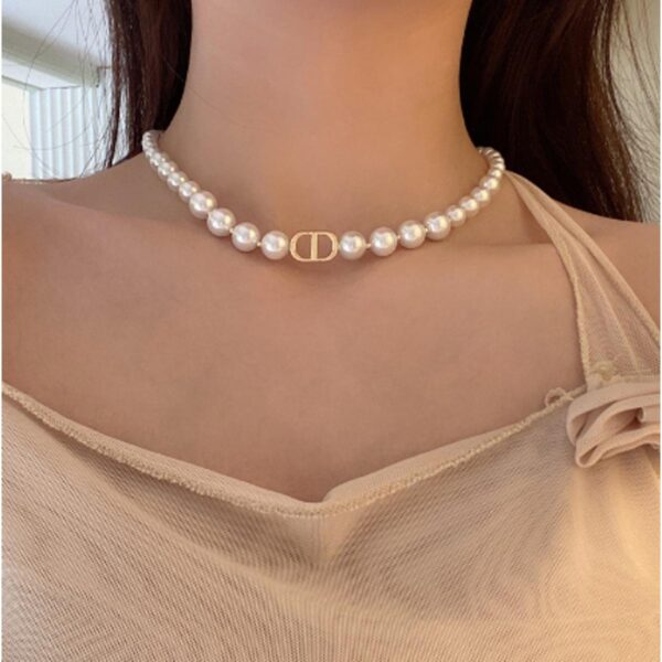 beautiful pearl charm korean elegant necklace  for girls - Image 3