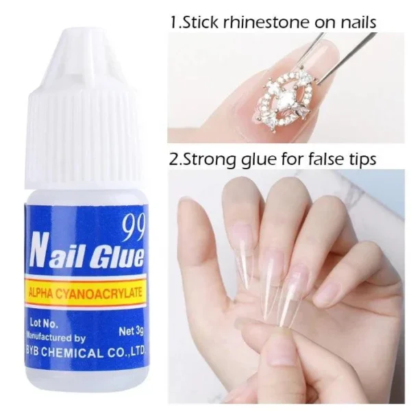 pack of 5 - nail glue for nail art and nail decoration artificial nails sticking glue - Image 2