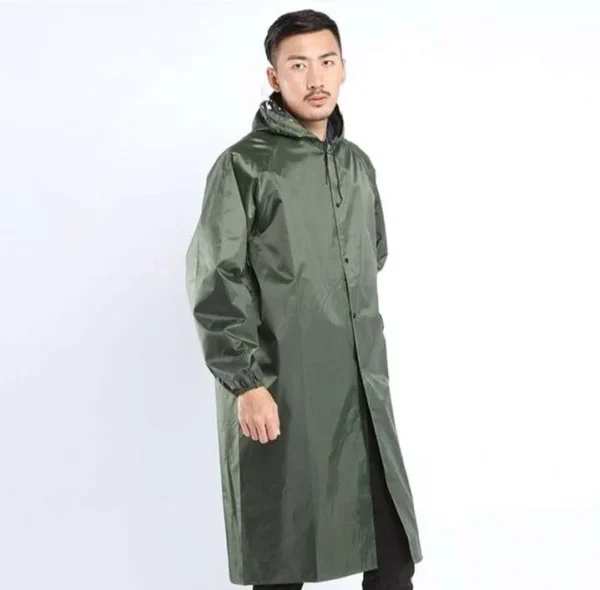 1 pc stylish beautiful rain coat heavy parachute rain coat waterproof raincoat hooded coat (random color) - Image 7