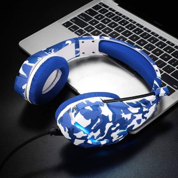 j10 gaming headphones gaming headset ultra flexible led stereo surround headphone white color - Image 12