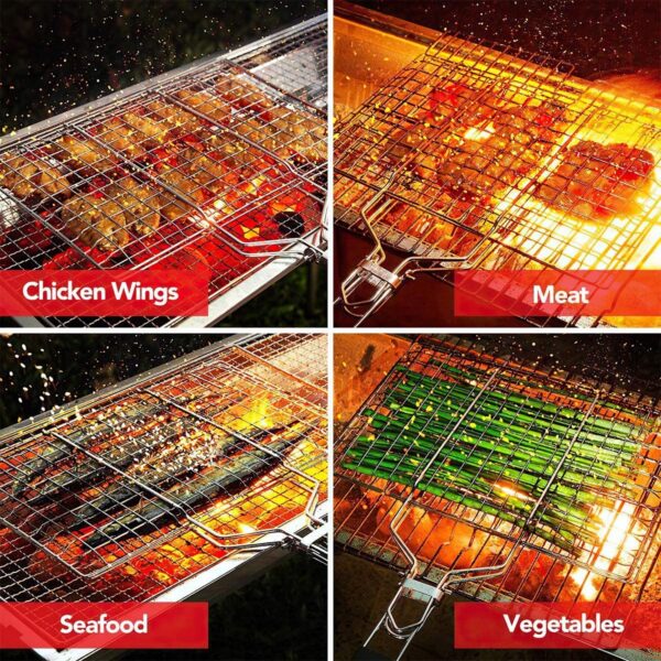 bbq stainless steel hand grill (small size). - Image 5