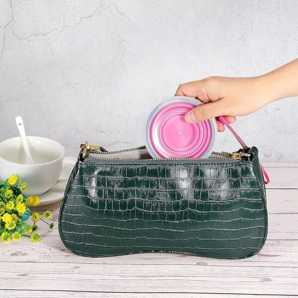 cute telescopic collapsible silicone foldable cup / water bottle (random color) - Image 8