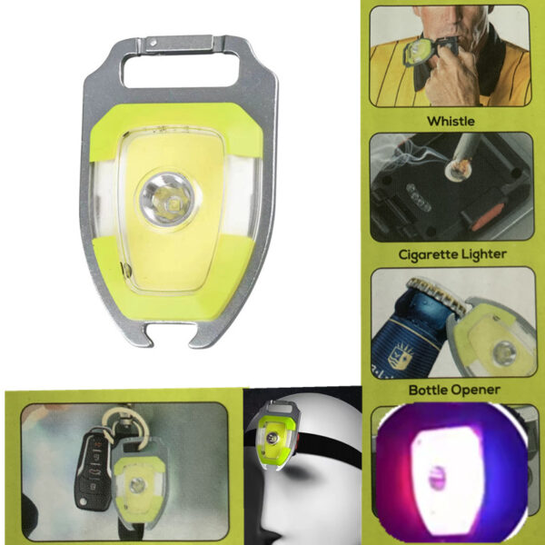 coba cb 2209 multi-function key-chain: mountaineering buckle lamp, electronic lighter, whistle, bottle opener, sensor, magnet, indicator light, type-c interface - Image 3