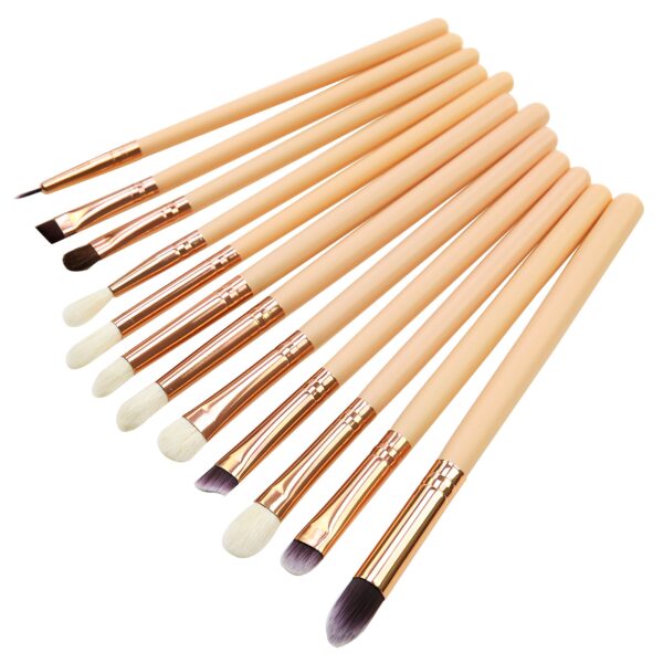 make up eye brushes set, lover bar 15pcs makeup brush- with travel organizer  with pouch(random color) - Image 3