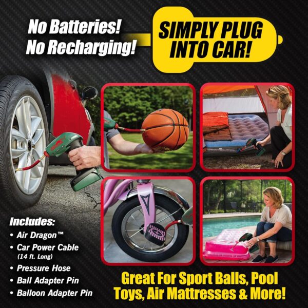 air dragon portable air compressor build in light great for sport ball, pool toys, air mattresses - Image 5