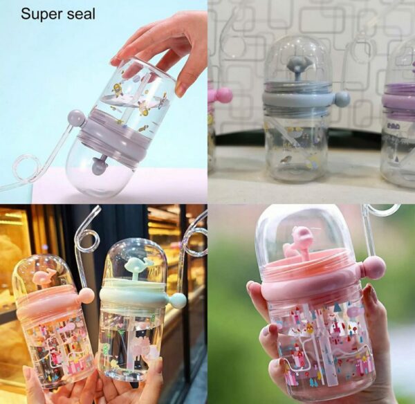 children whale spray cup sippy bottle cartoon baby with sippy kettle outdoor portable children's cup (random color)