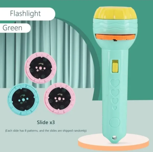 slide projector torch projection light,children's flashlight toy projection flashlight early education picture dinosaur animal pattern,bedtime night light, - Image 2