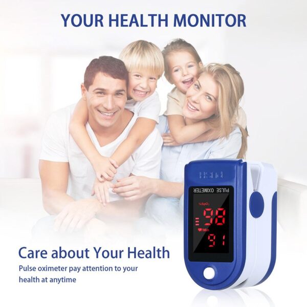 fingertip pulse oximeter blood oxygen saturation detector pulse rate monitor portable oximeter with fingertip puls rate monitor portable oximeter - Image 5