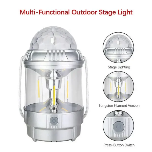 rechargeable 2-in-1 outdoor camping lamp & disco/fancy light stage light with usb cable (random color) - Image 15