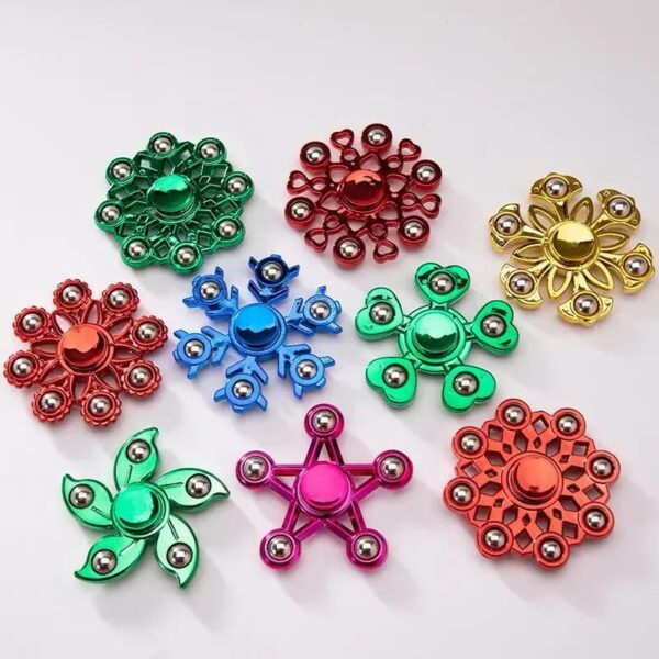 hand spinner fidget toy stress relief toys hand spinner for kids and adult fidget spinner metal body metal balls with box .. mix random colours and design