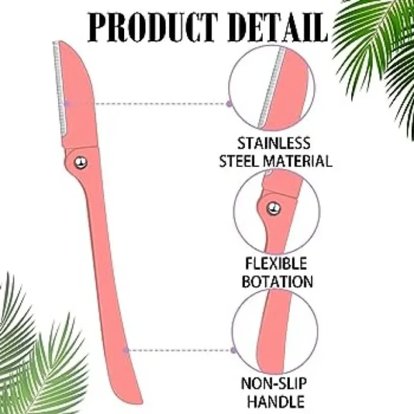 flamingo s razor blades for shaving facial body hair eyebrow – 3 pieces (random color) - Image 5