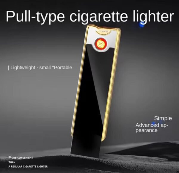 focus rechargeable lighter usb pocket sized type-c rechargeable lighter | sliding electronic lighter | slim fashionable | with type-c charging cable - Image 4