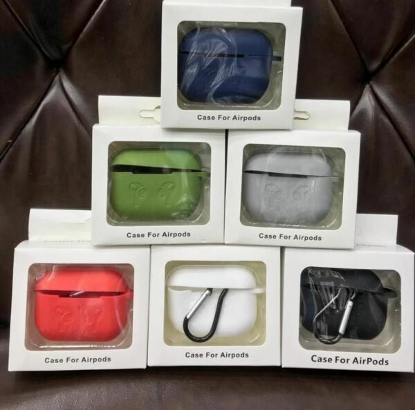 high quality soft silicone airpod pro case with lock rid (random color)