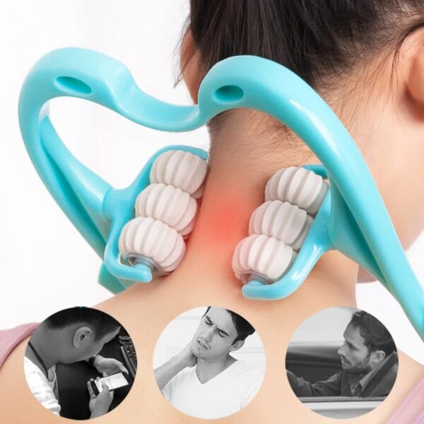 6 wheel pressure point neck massager relieve neck, back and shoulder pain (random color)