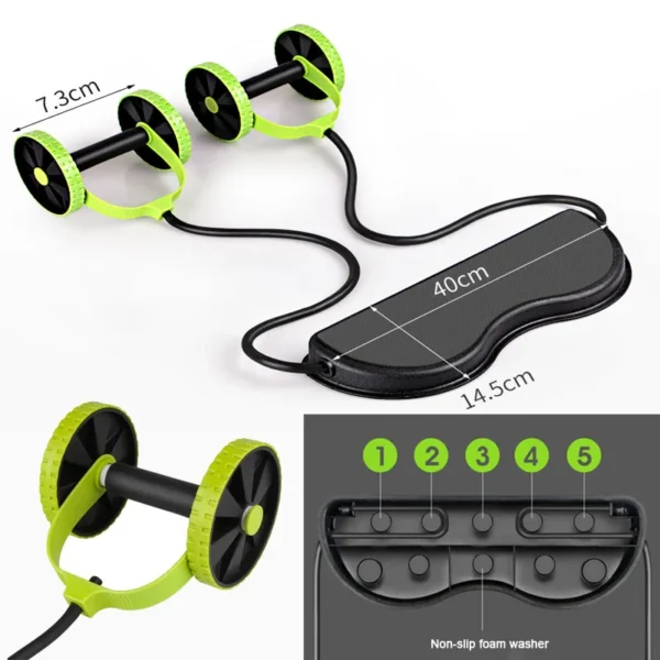 abs wheels roller abdominal muscle resistance pull rope trainer waist exercise multi-functional home workout fitness equipment (random color)