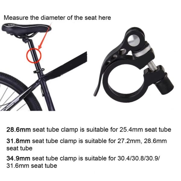 bicycle seat post clamp | bike seat rod lock (black) - Image 8