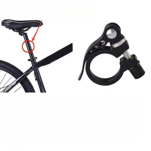 bicycle seat post clamp | bike seat rod lock (black)