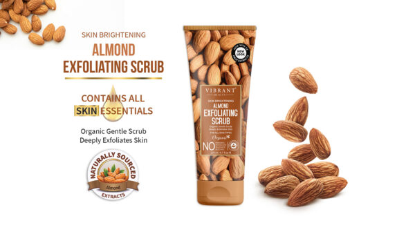 vibrant beauty skin brightening almond exfoliating scrub (200ml) - Image 4