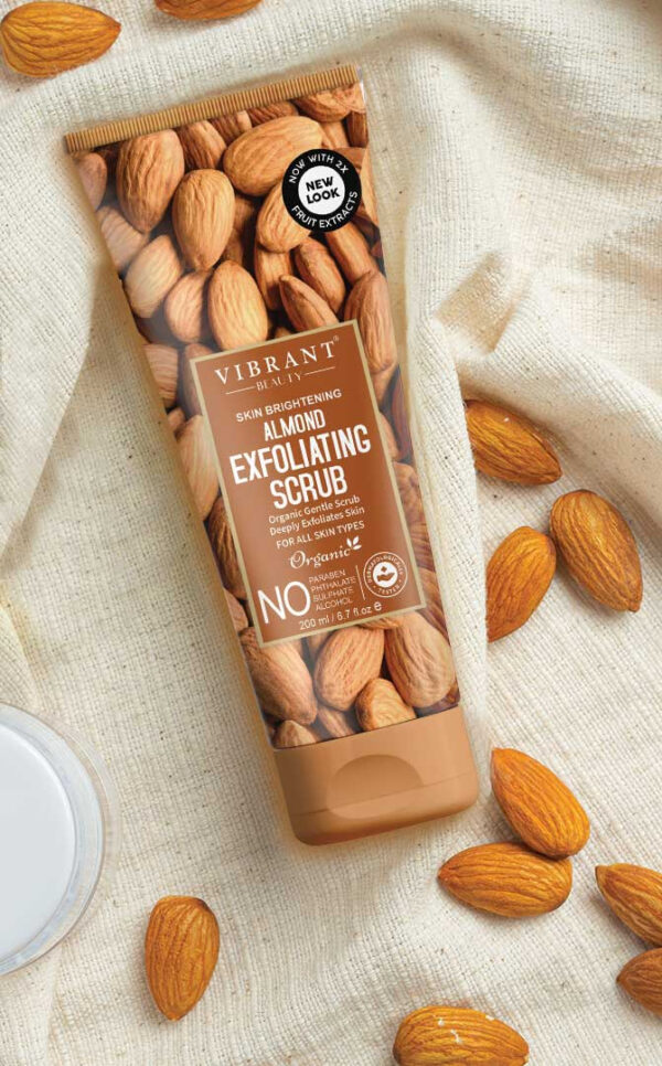 vibrant beauty skin brightening almond exfoliating scrub (200ml)