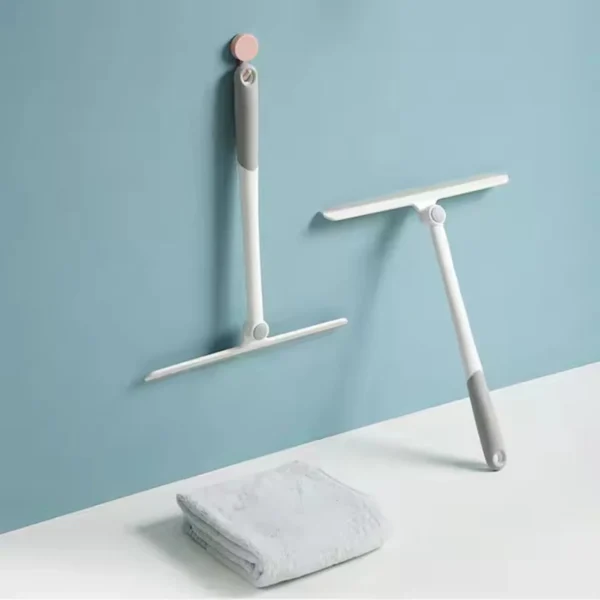 rotating glass cleaning silicone blade window & mirror squeegee (random color)