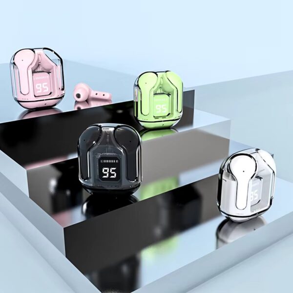 treqa bt35 bluetooth earbuds | wireless earphones | hifi stereo headphone | digital display charging case (random color)