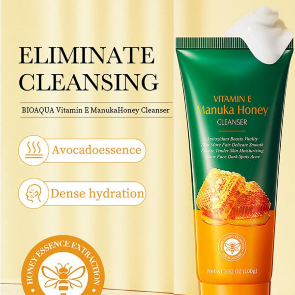 bioaqua honey and vitamin e moisturizing fade dark spot acne facial cleanser (100g)