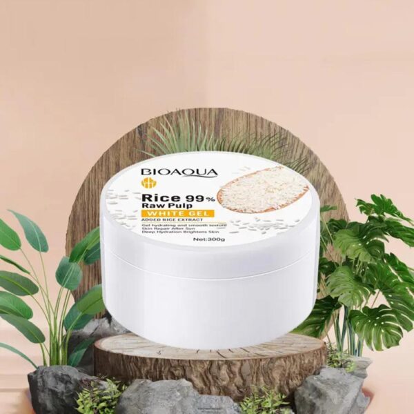 bioaqua pimples removing pores skin hydrating softening brightening rice raw pulp white gel after sun repairing gel