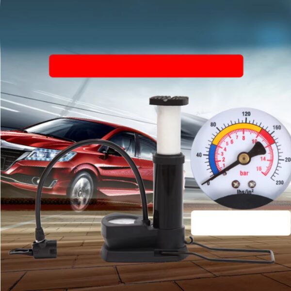 high pressure foot air pump with gauge, heavy duty foot pump for bike, ball, scooter, car, inflatable toys, mini pump - Image 14