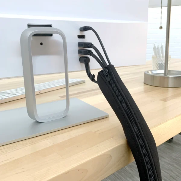 cable sleeve - zipper closure cord organizer and cable protector for desk, computer, tv cord management to hide and cover wire and extension cables - Image 7