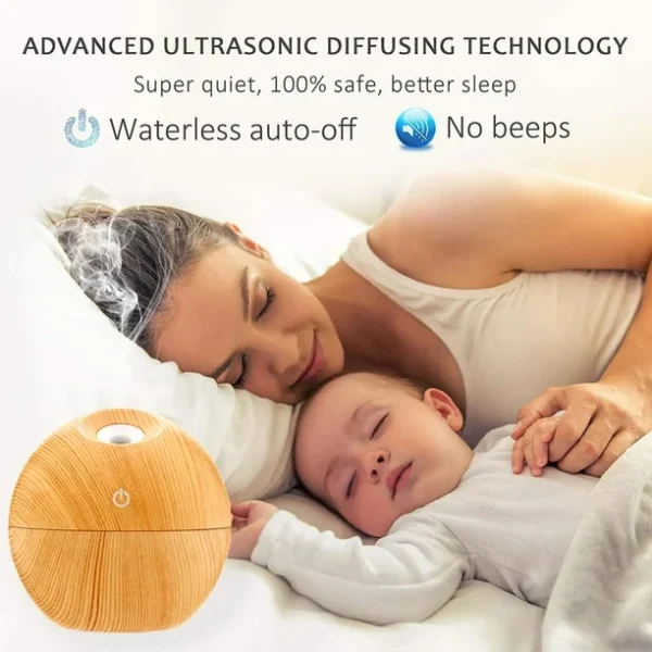 essential oil diffuser aroma air wood humidifier with colorful change mist maker for home (random color) - Image 3