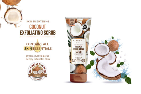 vibrant beauty skin brightening coconut exfoliating scrub organic gentle scrub - Image 3