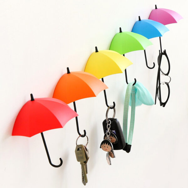 pack of 3 - umbrella hooks | key jewelry glasses etc holder  (random color)