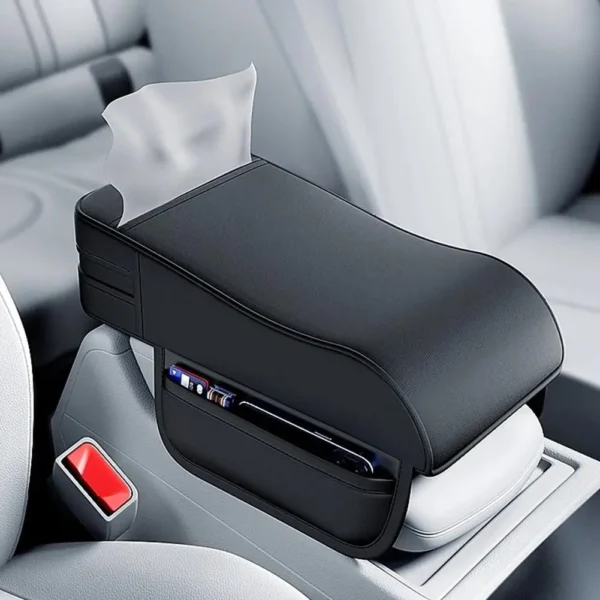 car armrest box height pad universal central elbow rest support leather auto armrest cover with tissue holder armrest cover
